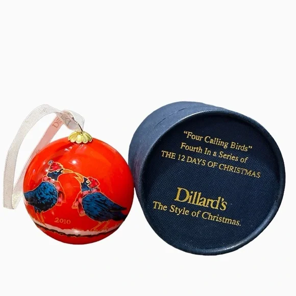 2010 Dillards Four Calling Birds 12 Days of Christmas Ornament Fourth In Series - Picture 2 of 3